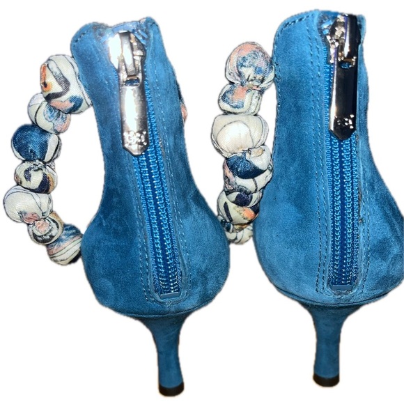Sam Edelman Woman's Blue Jayde Kitten Heel Sandals 7.5M - Picture 8 of 13